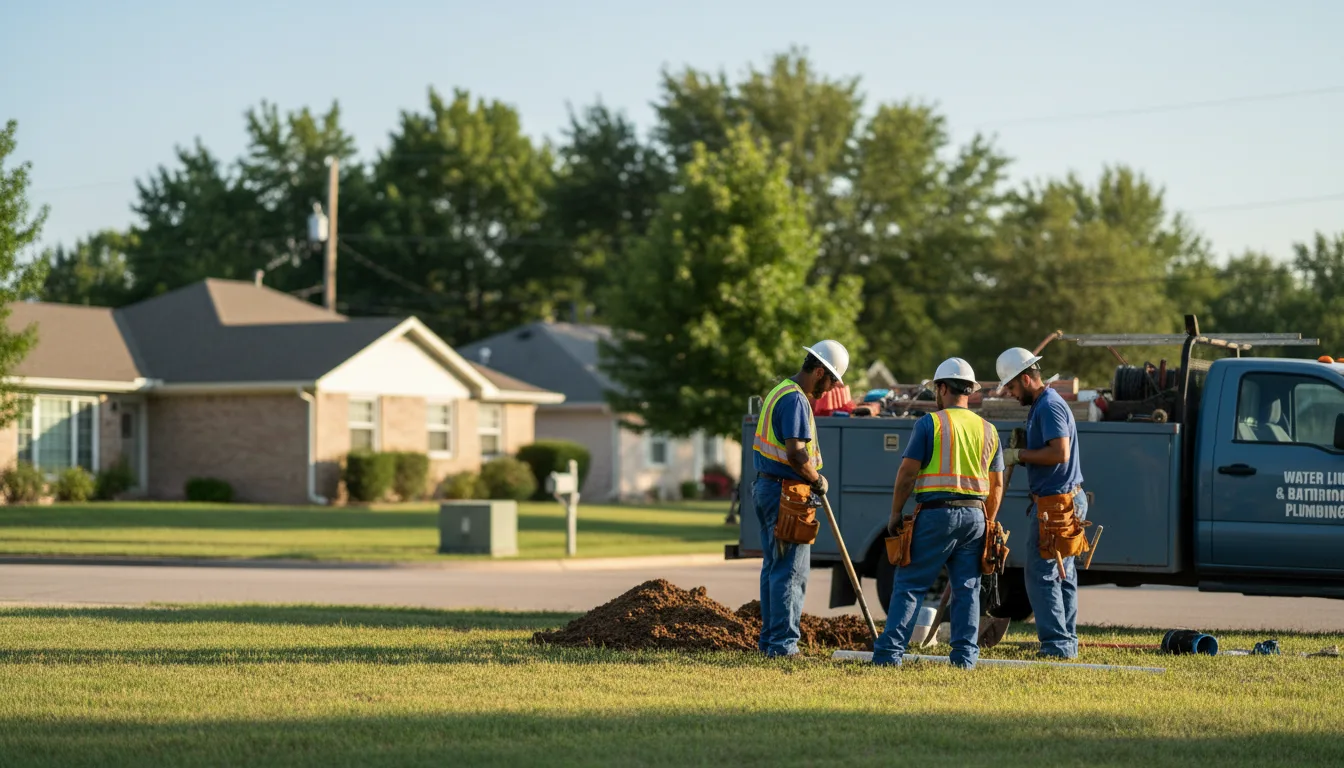 Residential water line and bathroom plumbing service in Rougon, LA